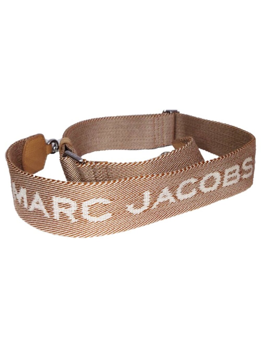 Marc Jacobs Brown & Tan Adjustable Webbing Woven & Leather Shoulder Bag Strap